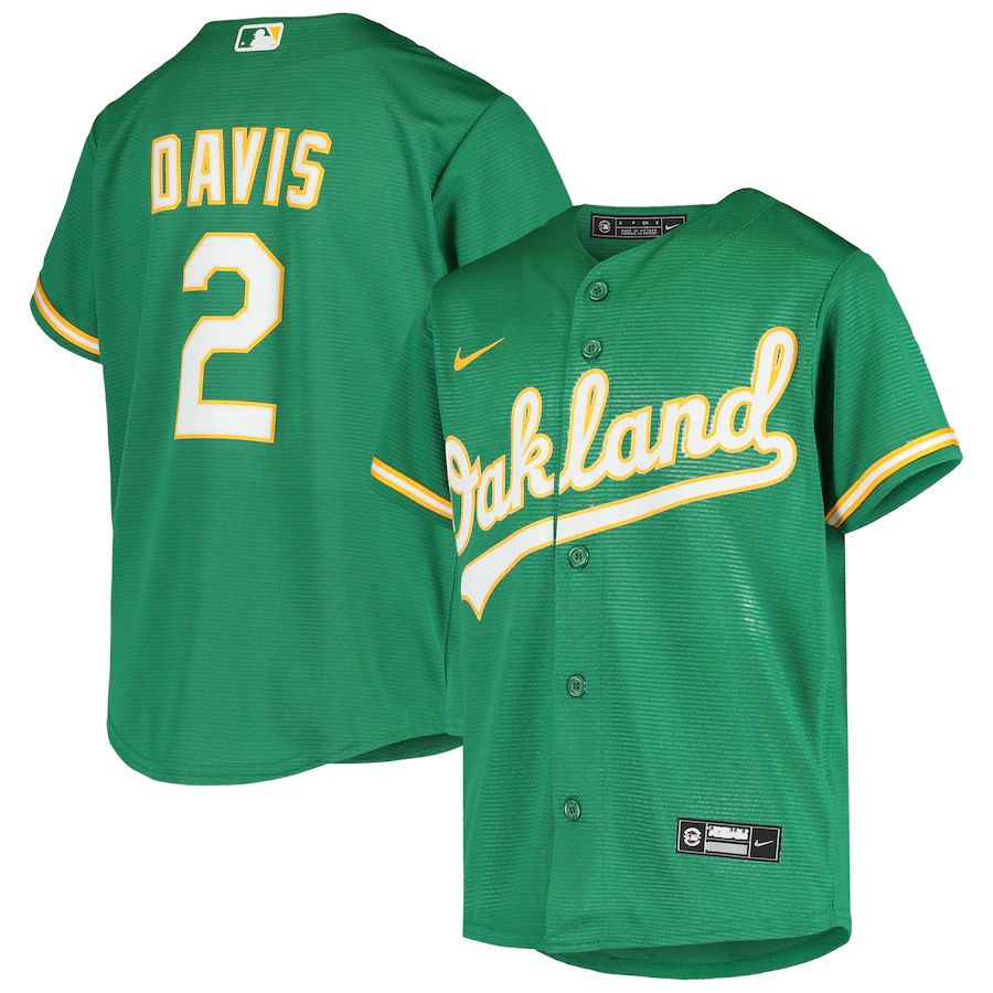 Youth Oakland Athletics 2 Khris Davis Nike Green Alternate Replica MLB Jerseys